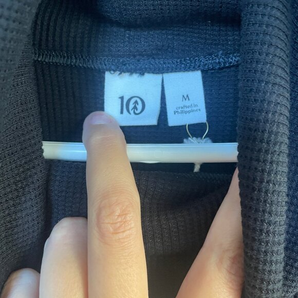 NWT TENTREE Black Waffle Knit Turtleneck M - Picture 5 of 8